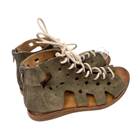 Miz Mooz Lace up Ankle Flat Sandals - Picture 3 of 5